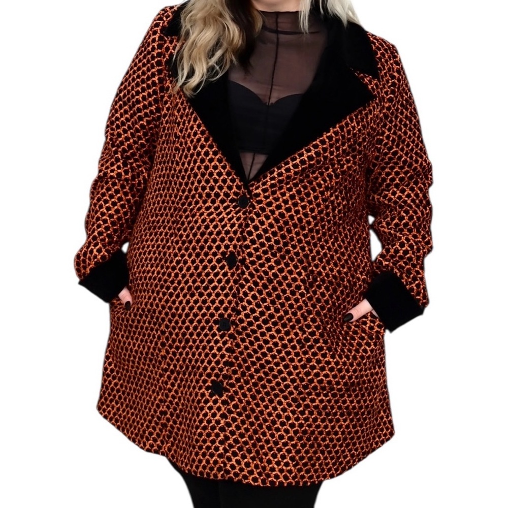 FOXBLOOD suzie Coat with Black Velvet Trim